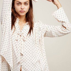 Free People Modern Muse Dotted Blouse